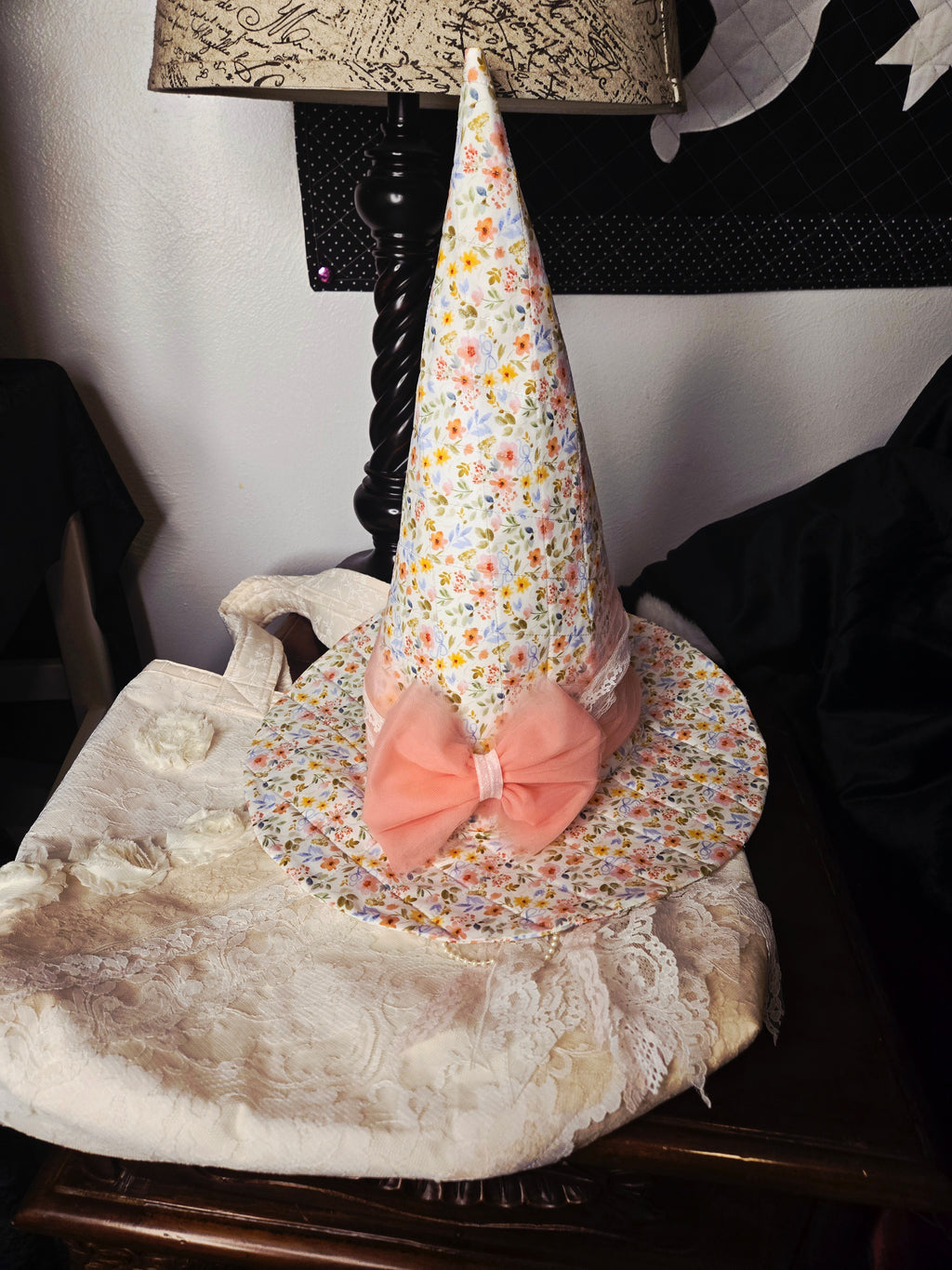 Spring Witch Hat + Lace Bag